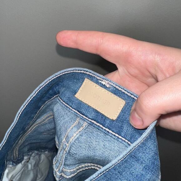 Mother Rascal Ankle Snippet Straight Leg Jeans Light Blue Wash Size 29 - Picture 3 of 7